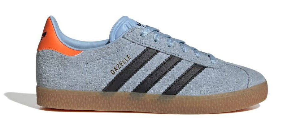 adidas Grade School Gazelle J 'Clear Sky Black Solar Orange' Sneakers