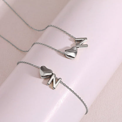 Dainty A-Z Initial Heart Necklace