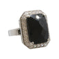 Adrian Buckley Pave Collection Square Black & Silver Ring CZR343S (S)