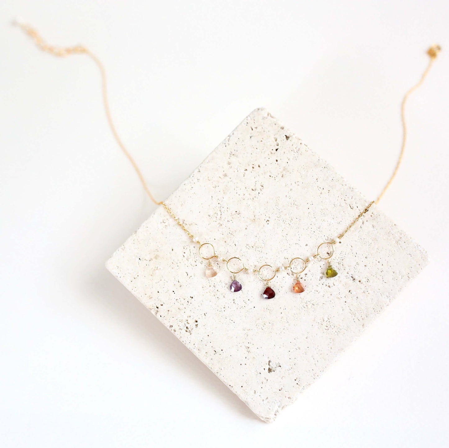 Black Spinel Gemstone Mini Sparkler Necklace