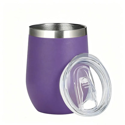 12oz Stainless Steel Egg-Shaped Travel Cup