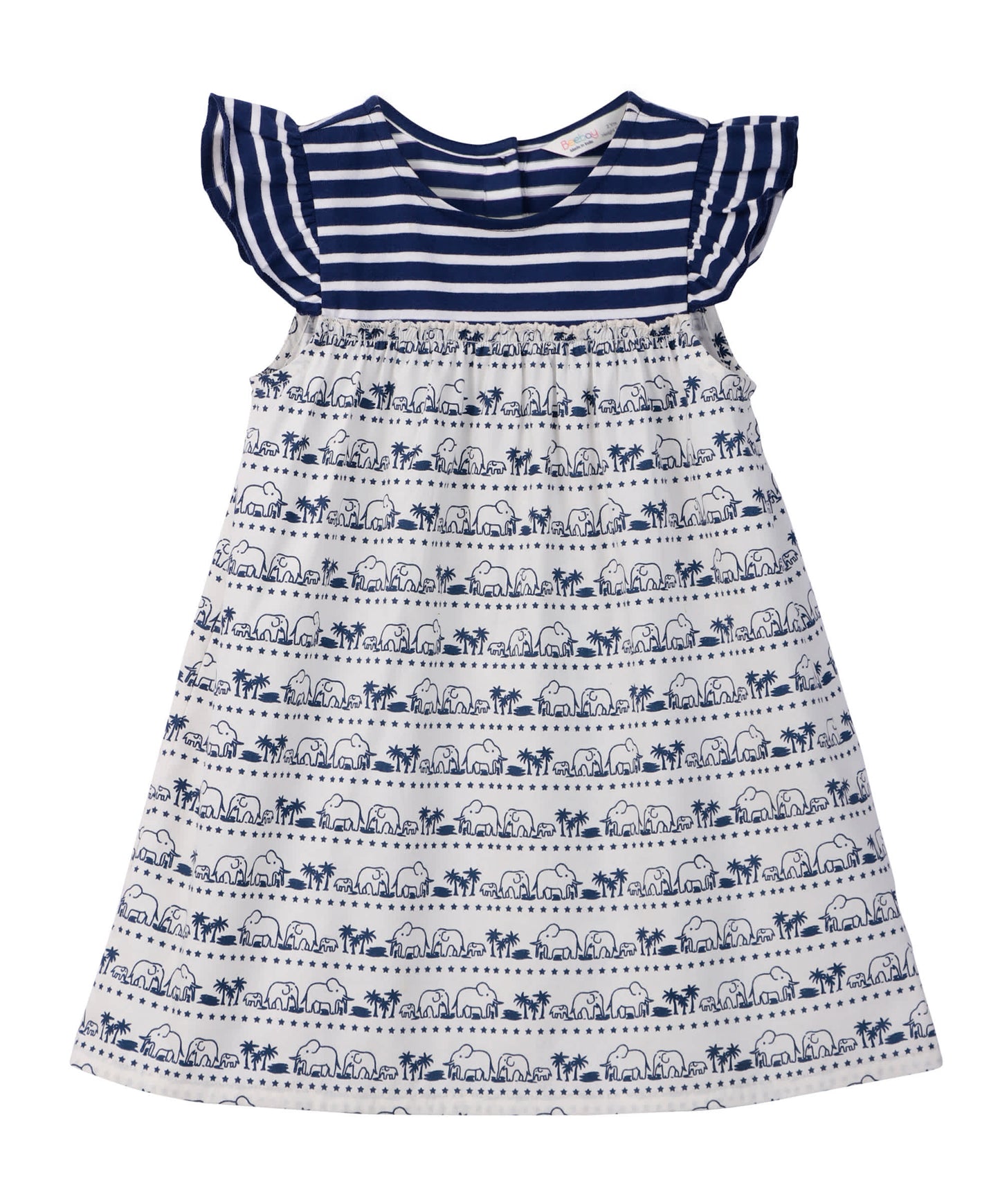 Beebay Mix-Media Elephant Print Dress
