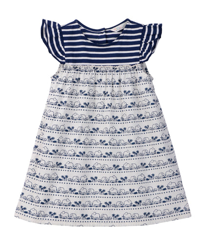 Beebay Mix-Media Elephant Print Dress