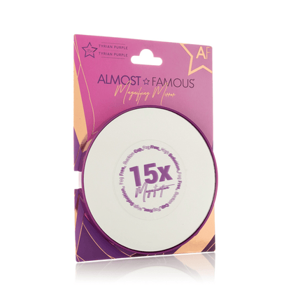 ALMOST FAMOUS - 15X Magnifying Vanity Mirror with Suction Cup – Close-Up Makeup & Tweezing Mirror