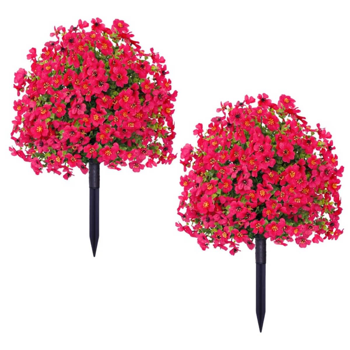2-Pack Outdoor Artificial Flower Bush Stakes