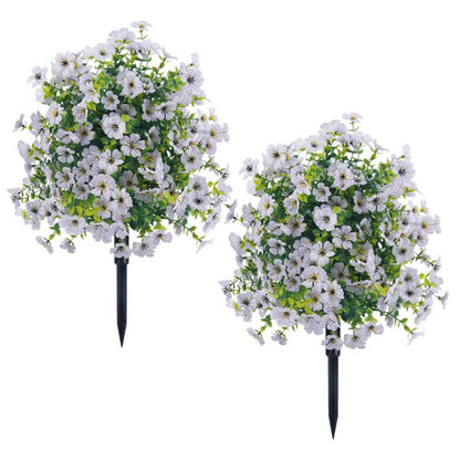 2-Pack Outdoor Artificial Flower Bush Stakes