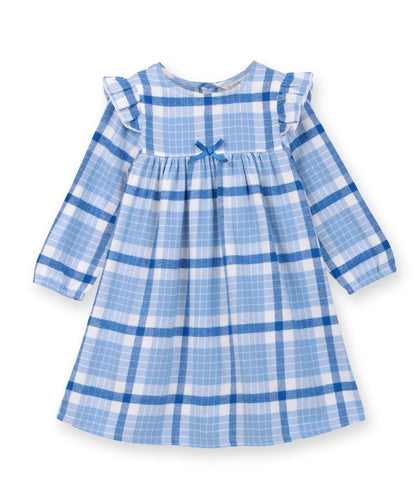 Beebay Shoulder frill check dress Blue