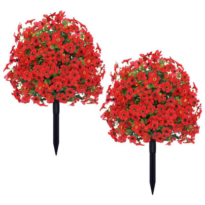 2-Pack Outdoor Artificial Flower Bush Stakes