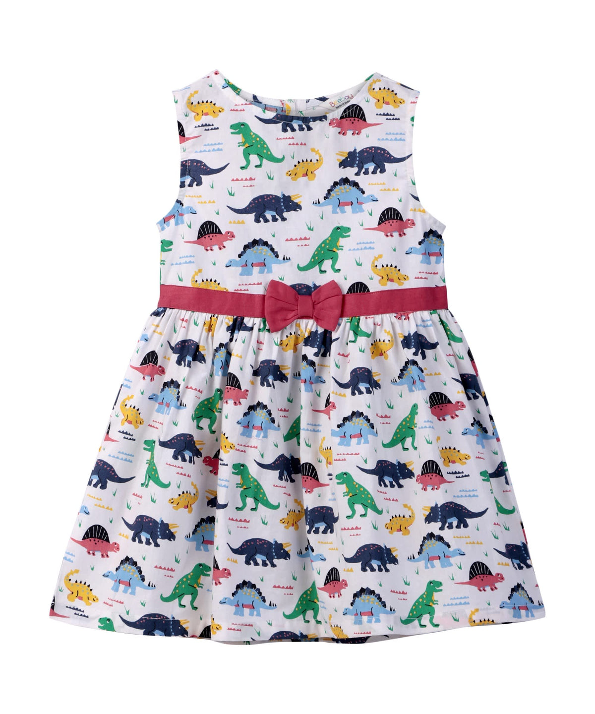 Beebay Dino print bow detail dress