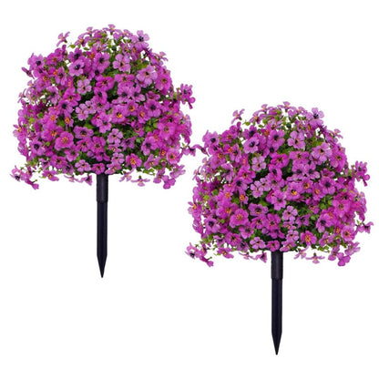 2-Pack Outdoor Artificial Flower Bush Stakes