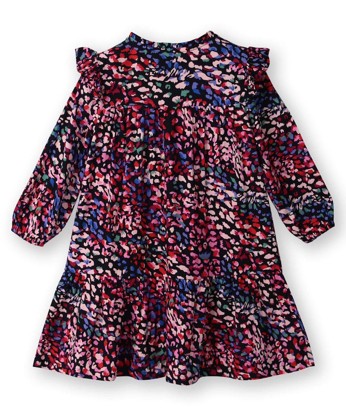 Beebay Button -through printed A-line Black dress