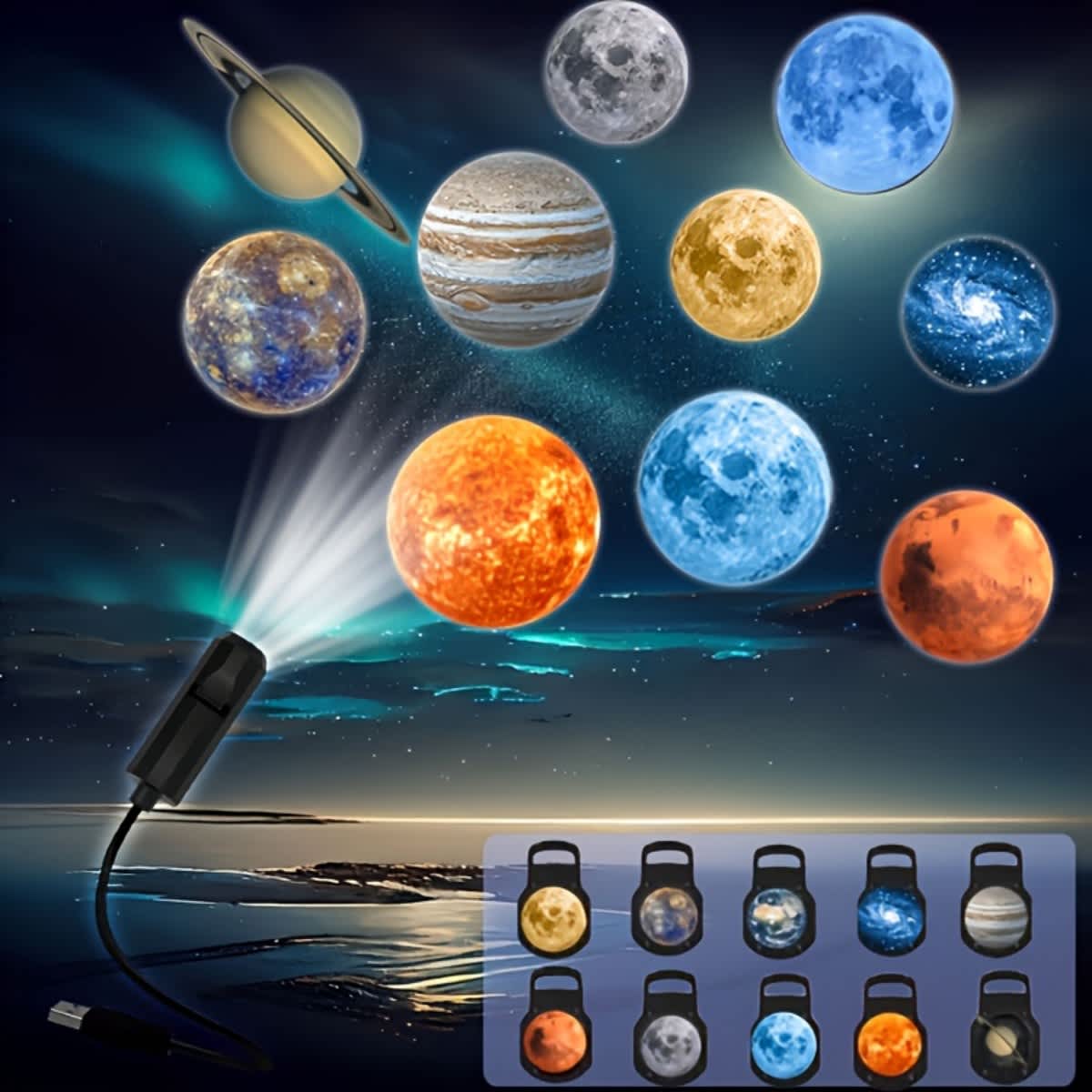 Adjustable 360°Moon Projector Lamp