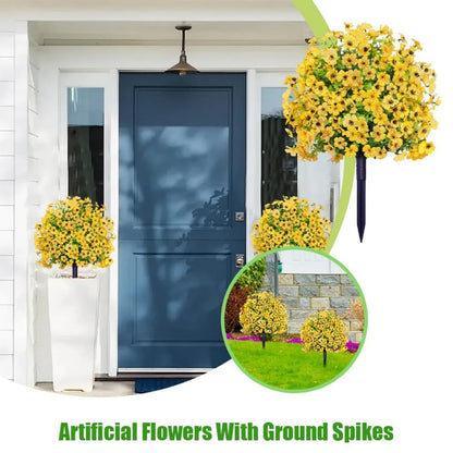 2-Pack Outdoor Artificial Flower Bush Stakes
