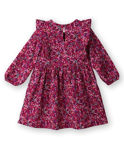 Beebay Abstract print ruffle dress Maroon