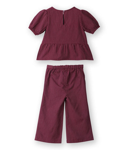 Beebay Pinstriped peplum co-ord set