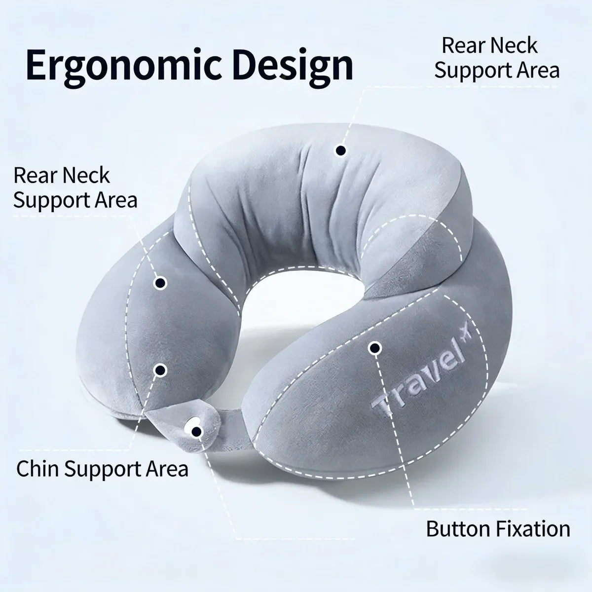 Adjustable Button Travel Neck Pillow