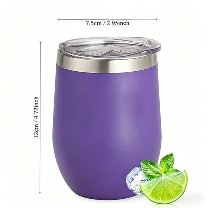 12oz Stainless Steel Egg-Shaped Travel Cup