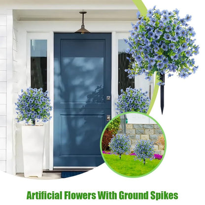 2-Pack Outdoor Artificial Flower Bush Stakes