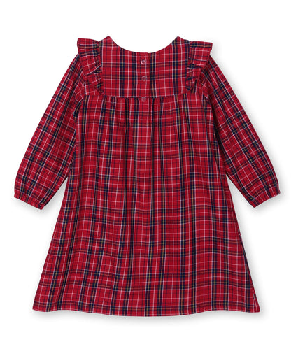 Beebay Shoulder frill check dress Red
