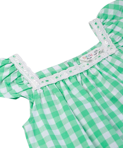 Beebay Y/d check lace detail dress