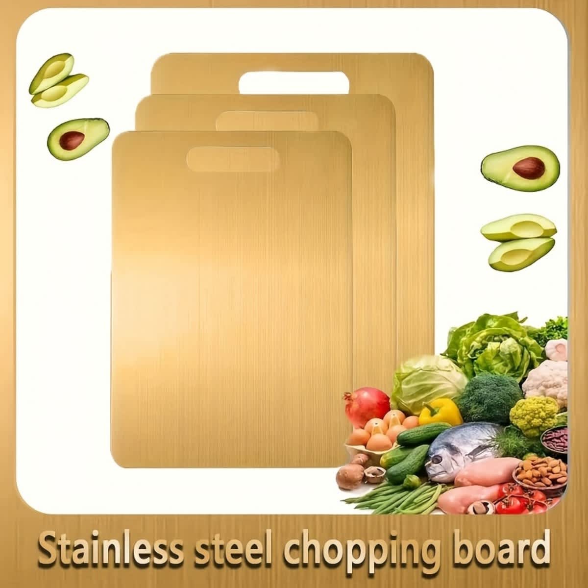 Gold Titanium Stainless Steel Chopping Board