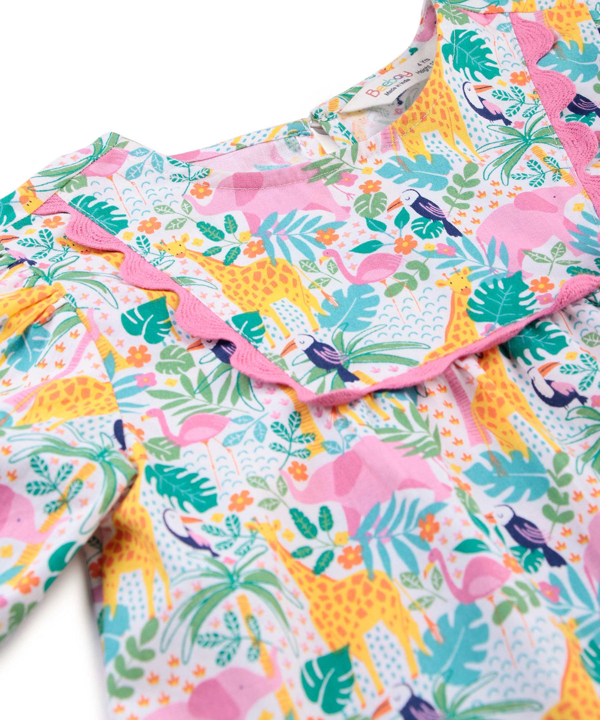 Beebay Tropical print lace detail dress