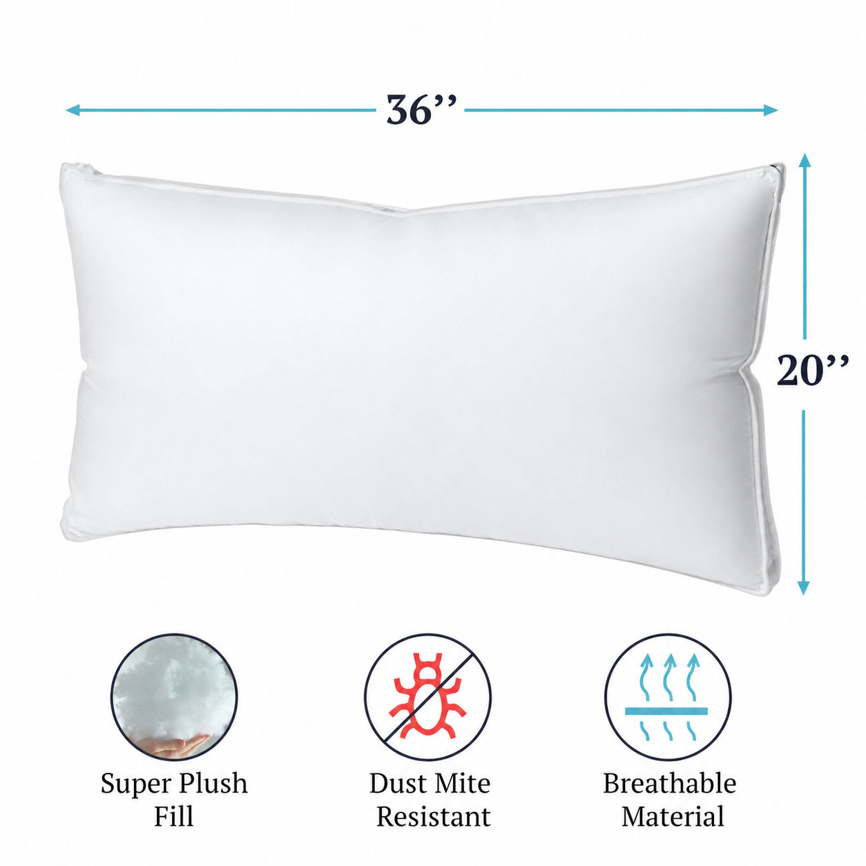 300 TC Cotton Gusseted Pillows – Supportive Down Alternative Bed Pillows