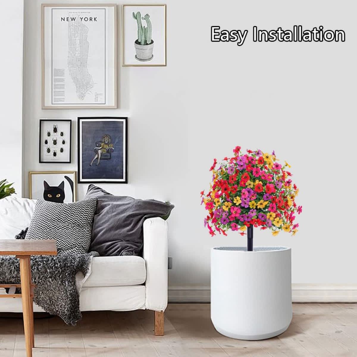 2-Pack Outdoor Artificial Flower Bush Stakes