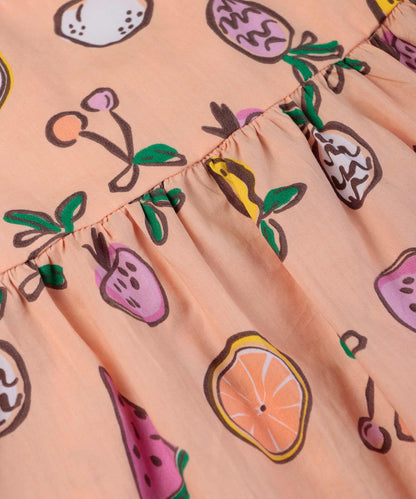 Beebay Fruit Print Tie-knot A-Line dress
