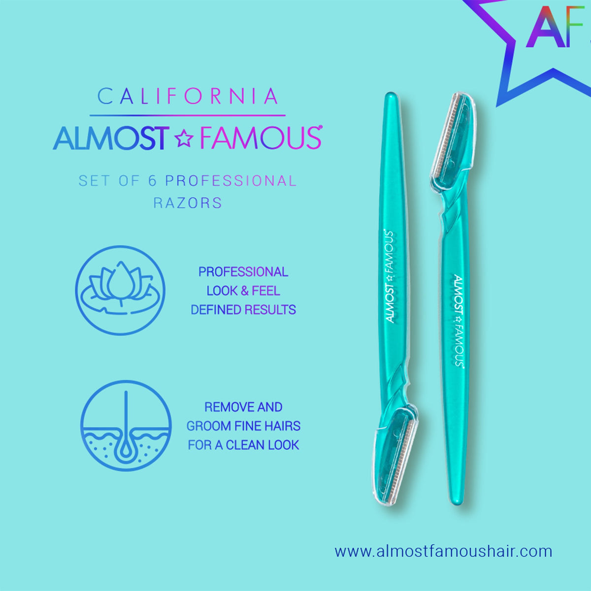 ALMOST FAMOUS - 6-Pack Dermaplaning Razors Set