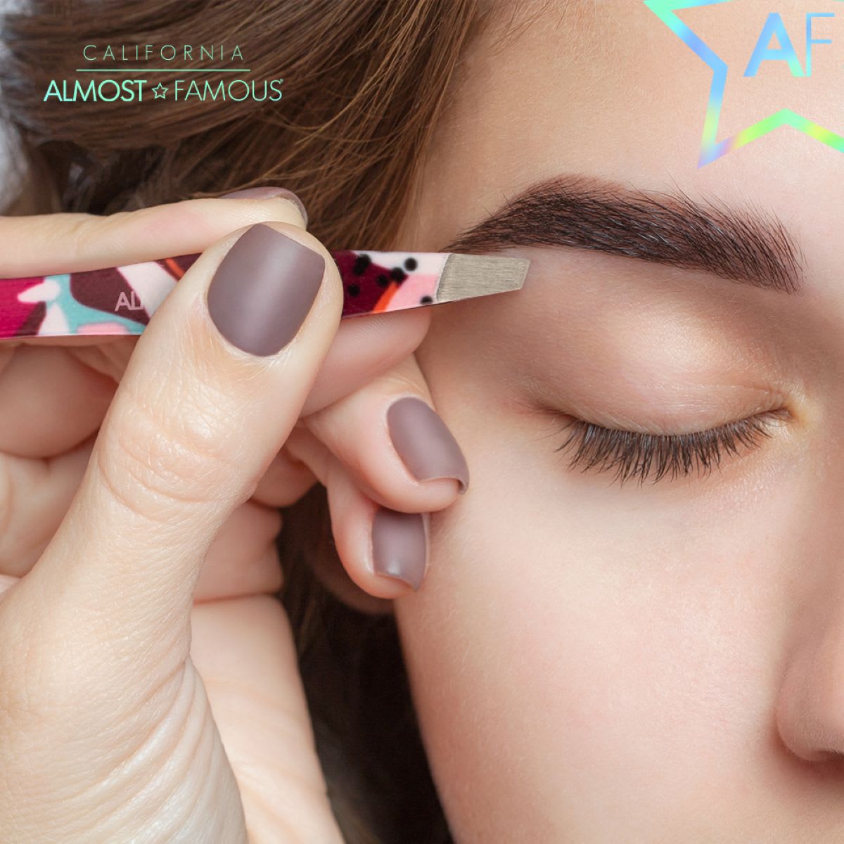ALMOST FAMOUS - Precision Tweezer Duo (with Genuine Leather Case)