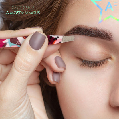 ALMOST FAMOUS - Precision Tweezer Duo (with Genuine Leather Case)