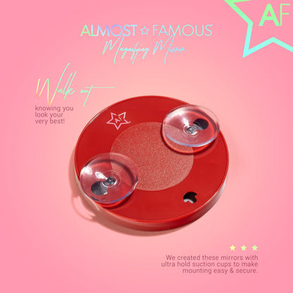 ALMOST FAMOUS - 15X Magnifying Vanity Mirror with Suction Cup – Close-Up Makeup & Tweezing Mirror