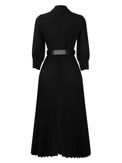 Chic YC Women's 3/4 Sleeve Flared A Line Dress