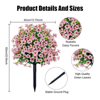 2-Pack Outdoor Artificial Flower Bush Stakes