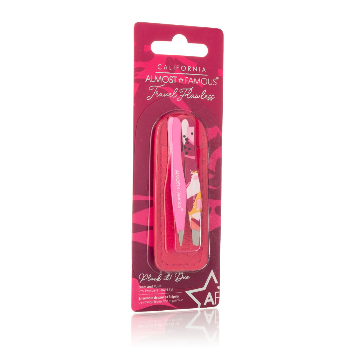 ALMOST FAMOUS - Precision Tweezer Duo (with Genuine Leather Case)