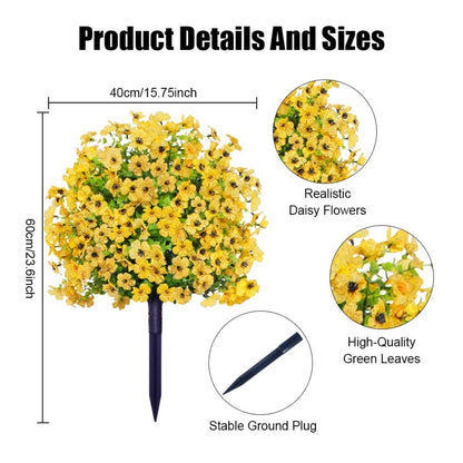 2-Pack Outdoor Artificial Flower Bush Stakes