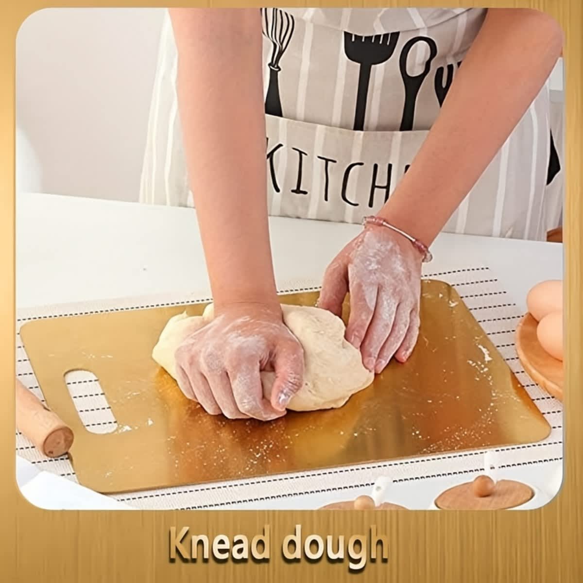 Gold Titanium Stainless Steel Chopping Board