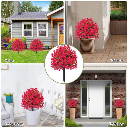 2-Pack Outdoor Artificial Flower Bush Stakes