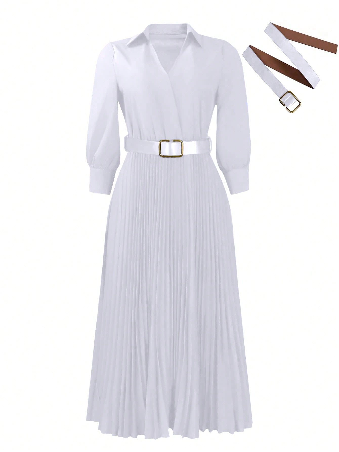 Chic YC Women's 3/4 Sleeve Flared A Line Dress