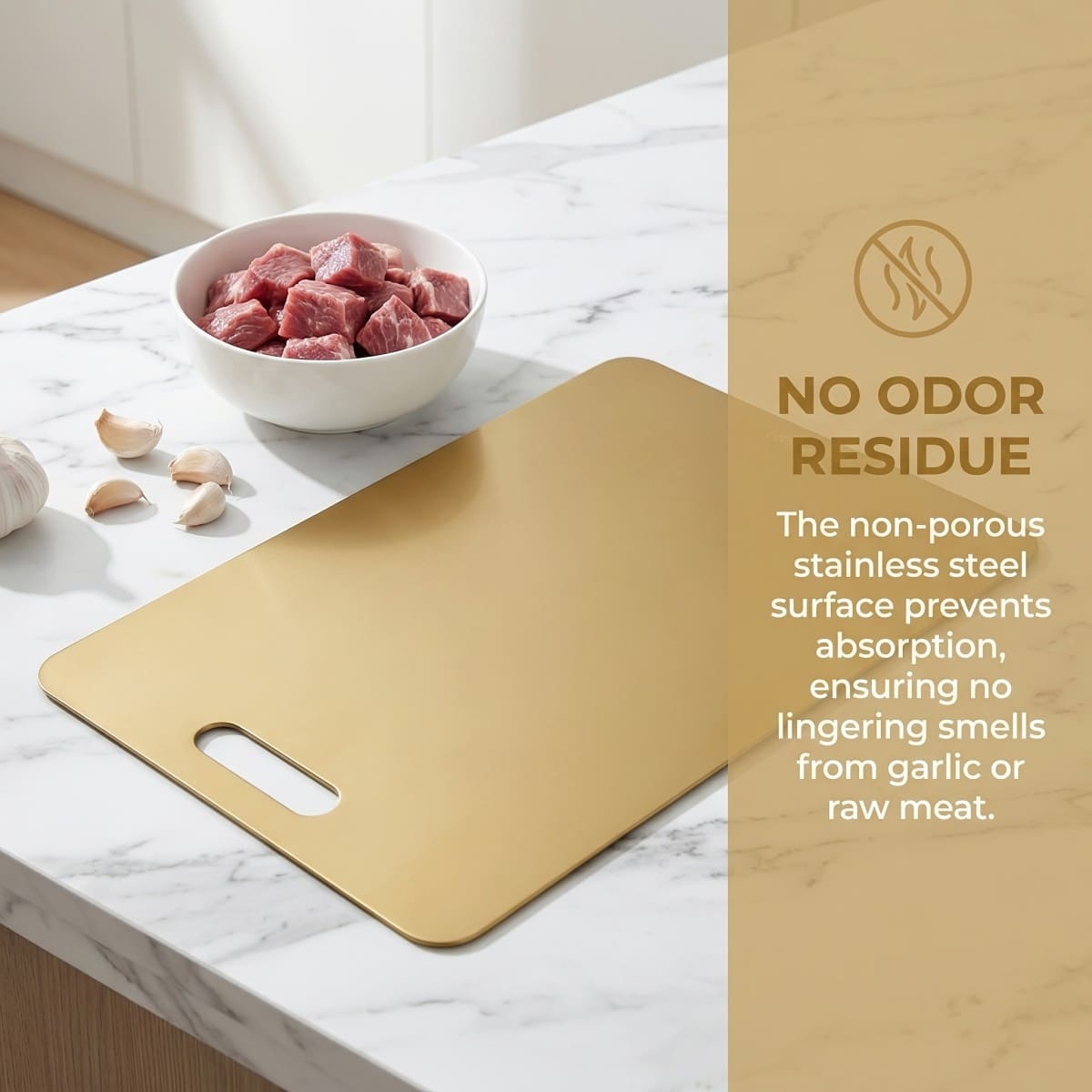 Gold Titanium Stainless Steel Chopping Board