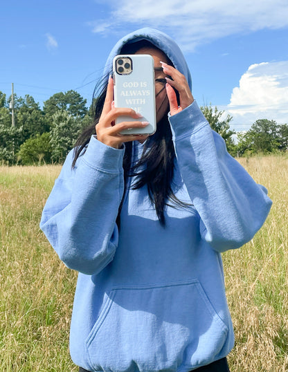 Elevated Faith Blue God is Always With Me Phone Case