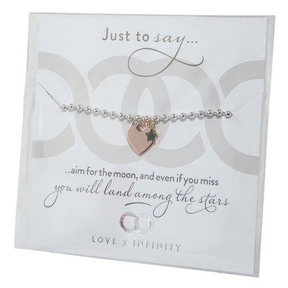 Infinity & Co Heart Moon & Stars Bracelet