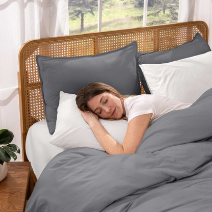 Bare Home Organic Cotton Jersey Duvet Cover Set