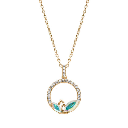 Elegant Dual Marquis Pavé Pendant Necklace – Embellished with Swarovski Crystals