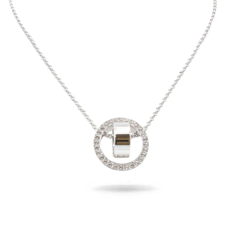 Swarovski Hollow Collection Silver Circular Pendant Necklace