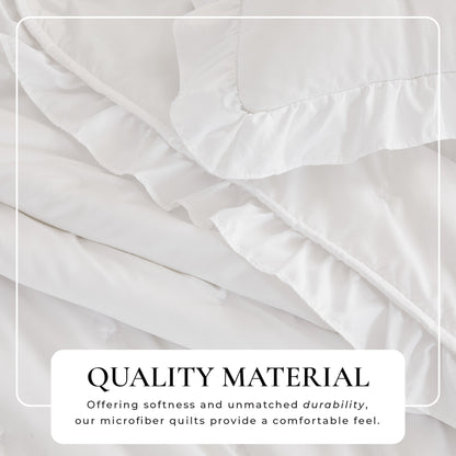 Dot Stitched Ruffled Quilt Set - Dot-Ruffled Collection