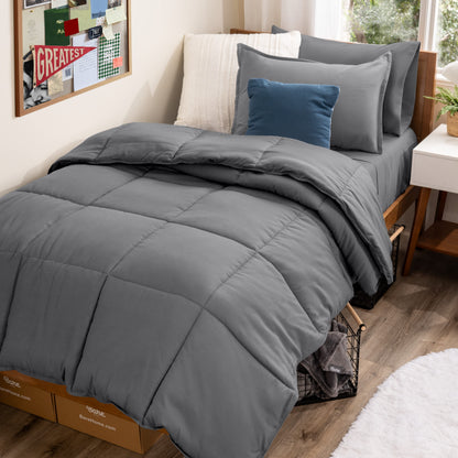 Bare Home Bed-in-a-Bag Comforter Set with White Sheets
