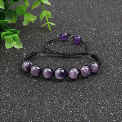 Amethyst & Lapis Beaded Stretch Bracelet