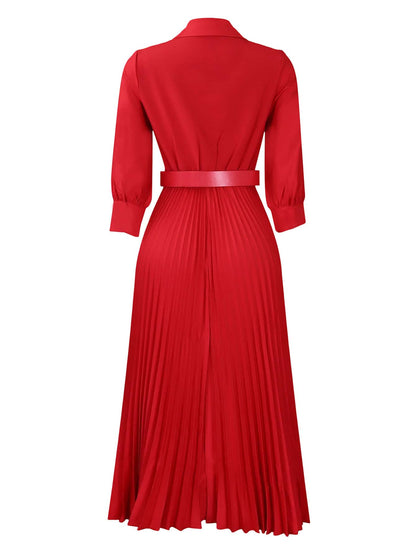 Chic YC Women's 3/4 Sleeve Flared A Line Dress